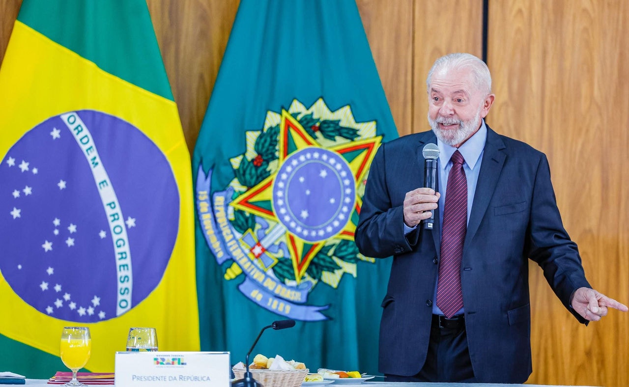O presidente Lula em café com jornalistas no Palácio do Planalto, em 23 de abril de 2024