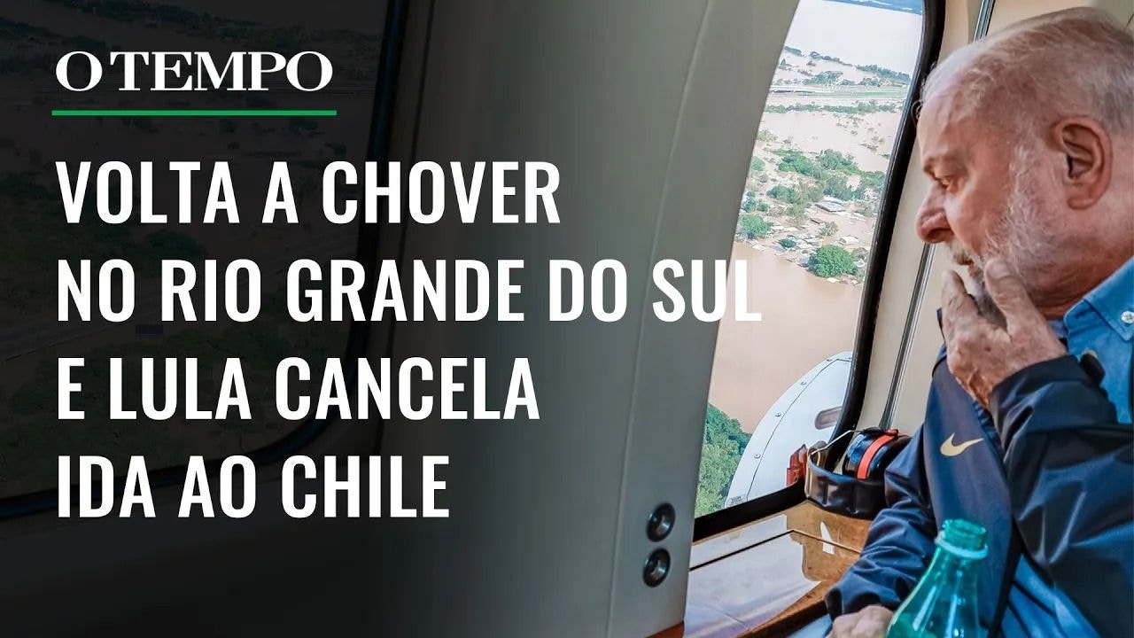 Lula sobrevoa Rio Grande do Sul antes de aterrissar em Porto Alegre, na semana passada. Presidente deve voltar ao Sul para anunciar uma série de medidas, nesta terça-feira (14).