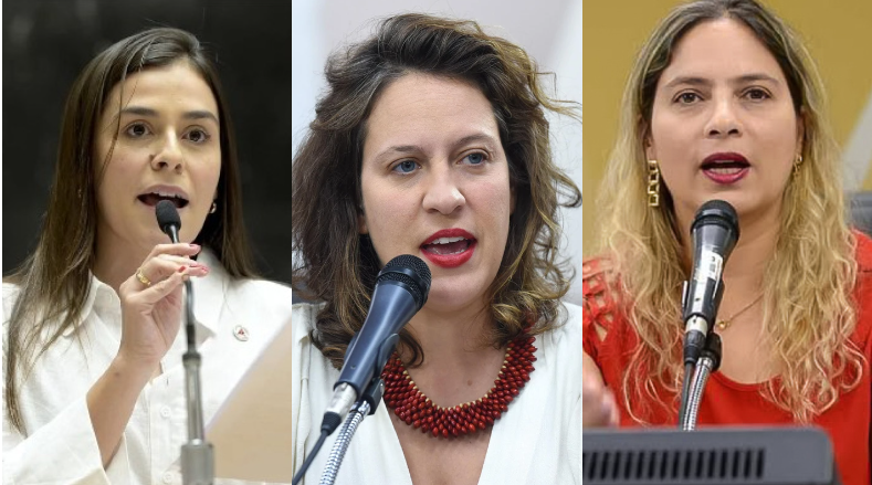 As deputadas estaduais Lohanna França (PV), Bella Gonçalves (PSOL) e Beatriz Cerqueira (PT) receberam ameaças de morte e estupro