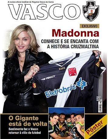 Madonna foi capa de revista do Vasco em 2009